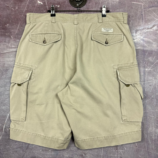 90s Tan Brown Polo Ralph Lauren Baggy Cargo Shorts 37x9.5 AZ06