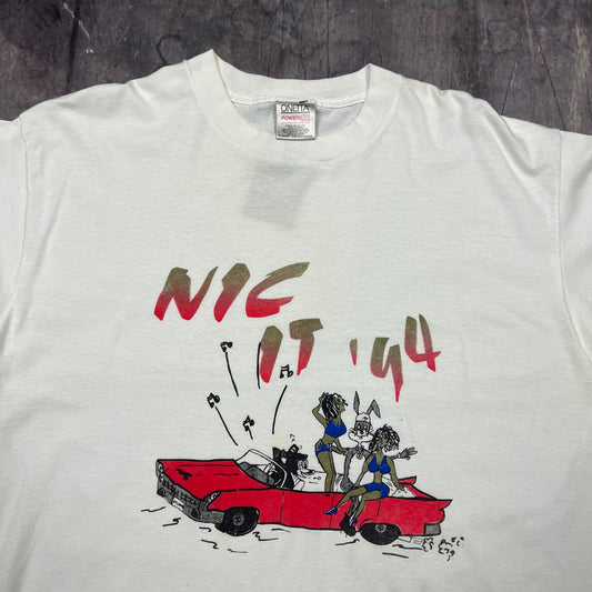 1994 White Freaknic Atlanta Nic It '94 Graphic Shirt XL AG98
