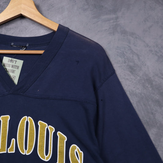 00s Navy Blue St. Louis Rams Kurt Warner #13 Jersey Shirt 6592