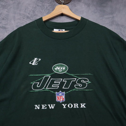 90s Green New York Jets Embroidered Shirt 6662