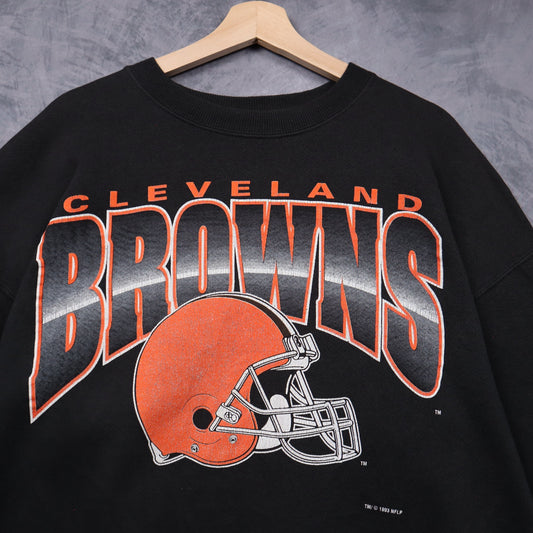 1993 Black Cleveland Browns Crewneck Sweatshirt 6784