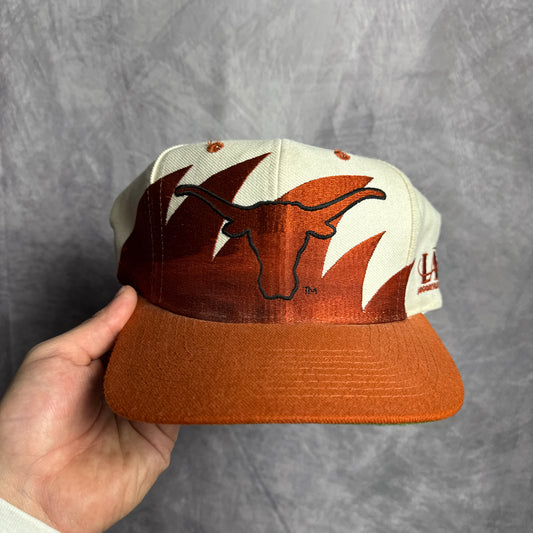 90s Texas Longhorns Shark Tooth Logo Athletic Snapback Hat 4627