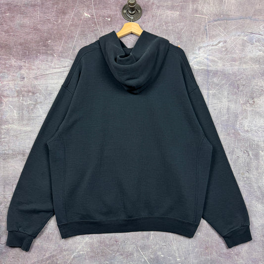 Early 00s Faded Black Russell Athletic Essential Blank Hoodie XL 1712