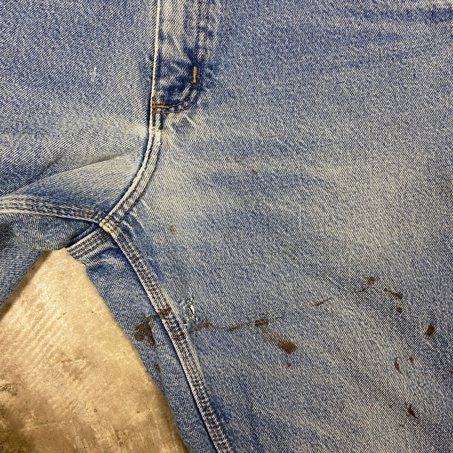 Early 00s Light Wash Denim Carhartt Baggy Carpenter Jean Work Shorts 33x11 BA14