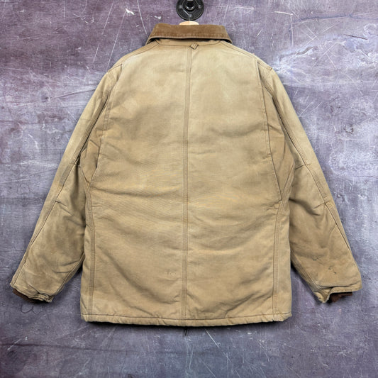 90s Tan Brown Carhartt Asgrow Patch Arctic Work Jacket L 2276
