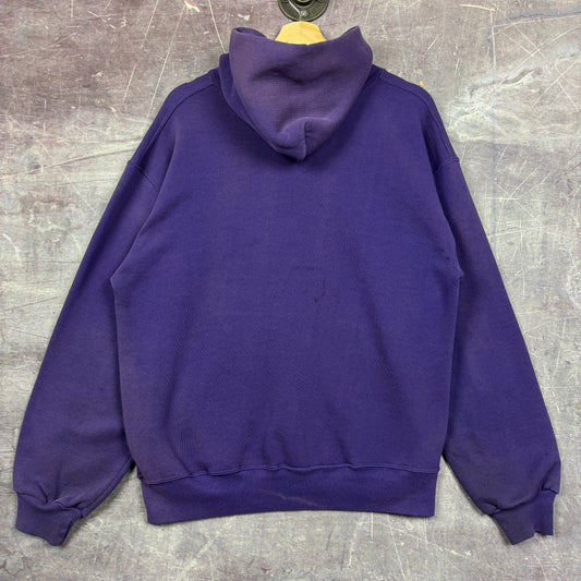 90s Faded Purple Russell Athletic Blank Essential Hoodie M 1983