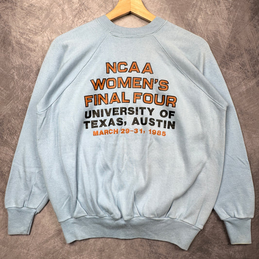 1985 Blue Womens Final Four Texas Longhorns Crewneck Sweatshirt 4355