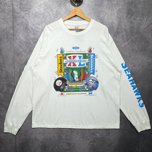 2006 White Superbowl XL Longsleeve Shirt 4238