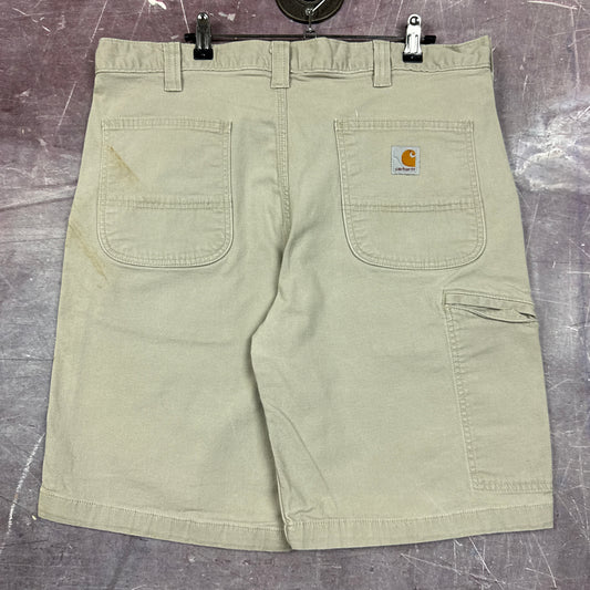 Early 00s Tan Brown Baggy Carhartt Carpenter Work Shorts 35x9 AZ64