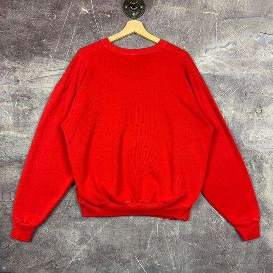 90s Red Iowa State Cyclones Cardinal Graphic Crewneck Sweatshirt L 1195