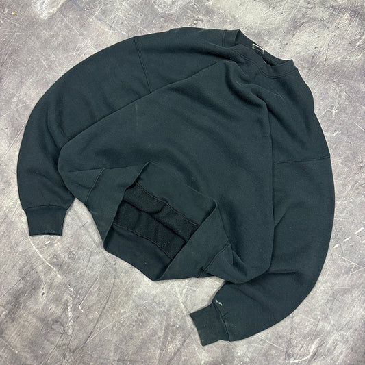 90s Faded Black BVD Blank Essential Crewneck Sweasthirt XLT AA03