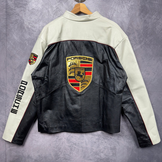 90s Black Porsche Leather Jacket 4031