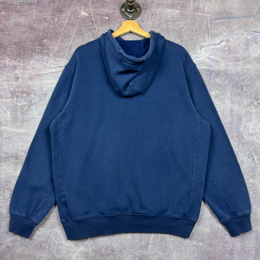 Early 00s Navy Blue Adidas Bug Logo Graphic Hoodie L 1853