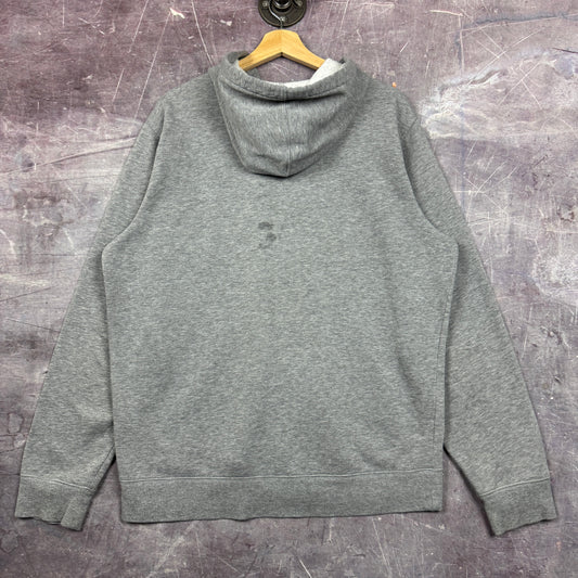 Early 00s Heather Grey Oakley Spellout Logo Graphic Zip Up Hoodie L 1942