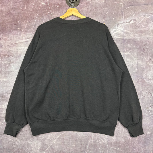 90s Faded Black New York Knicks Shadow Nutmeg Graphic Crewneck Sweatshirt L 2984