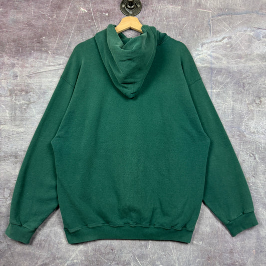 90s Forest Green Nike Embroidered Essential Mini Swoosh Hoodie L 1981