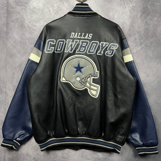 00s Black Dallas Cowboys Leather Jacket 4090