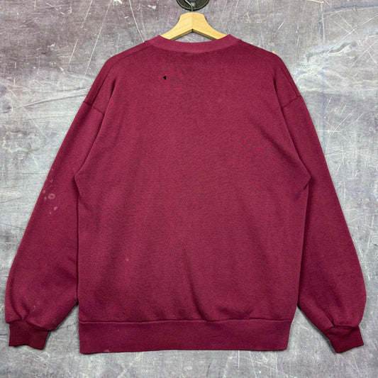 90s Maroon Red Mississippi State Bulldogs Bully the Bulldog Graphic Crewneck Sweatshirt M 1791