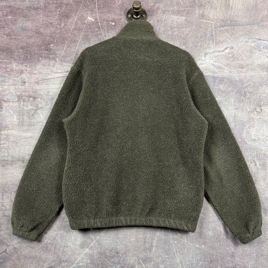 2001 Wrangler Rodeo Brown Gray Deep Pile Zip Up Fleece Jacket M 0531