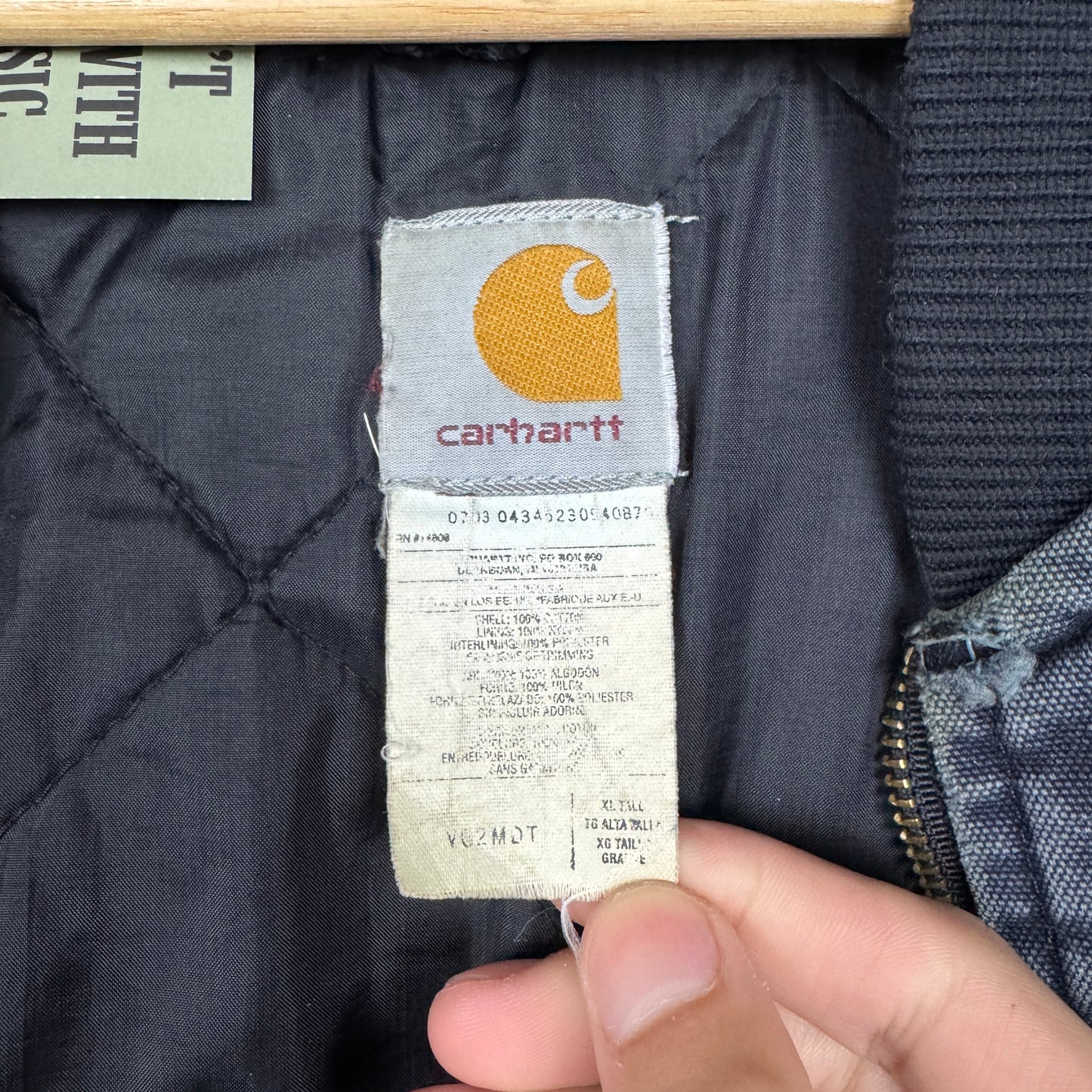 90s Navy Blue Carhartt Distressed Work Vest L 1876