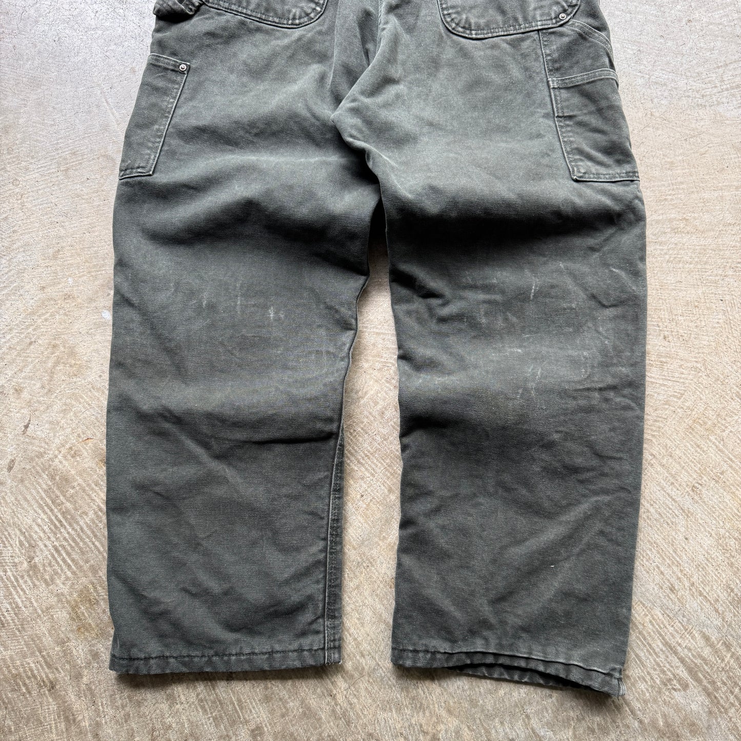 90s Olive Green Carhartt Double Knee Insulated Work Overalls 2505