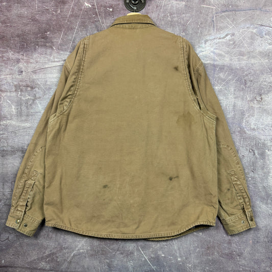 Early 00s Tan Brown Lightweight Button Up Carhartt Work Jacket L 2306