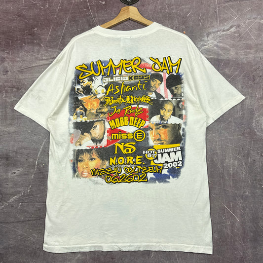 2002 White Hot 97 Summer Jam Alicia Keys Nas Ashanti Graphic Rap Shirt L 2959