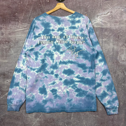 2000 Blue Tie Dye Janis Joplin I'm One Of Those Regular Weird People Graphic Shirt L 2952