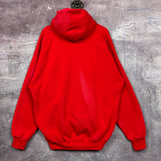 90s Red Discus Athletic Blank Essential Zip Up Hoodie L 1797