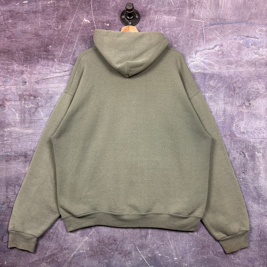 90s Olive Green Russell Athletic Blank Essential Zip Up Hoodie XL 1823