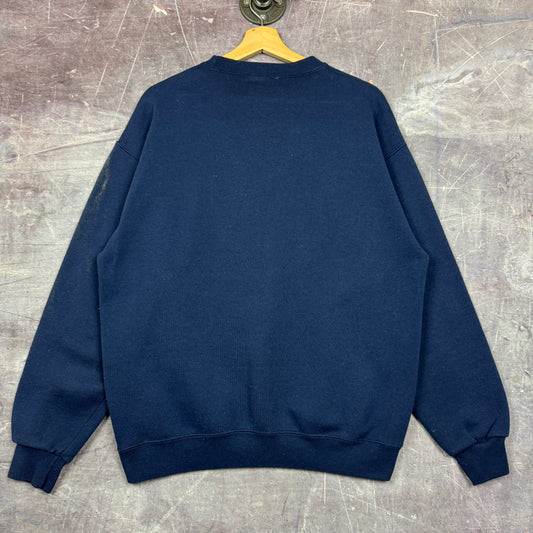 90s Navy Blue West Virginia University Mountaineers WVU Graphic Crewneck Sweatshirt M 1841