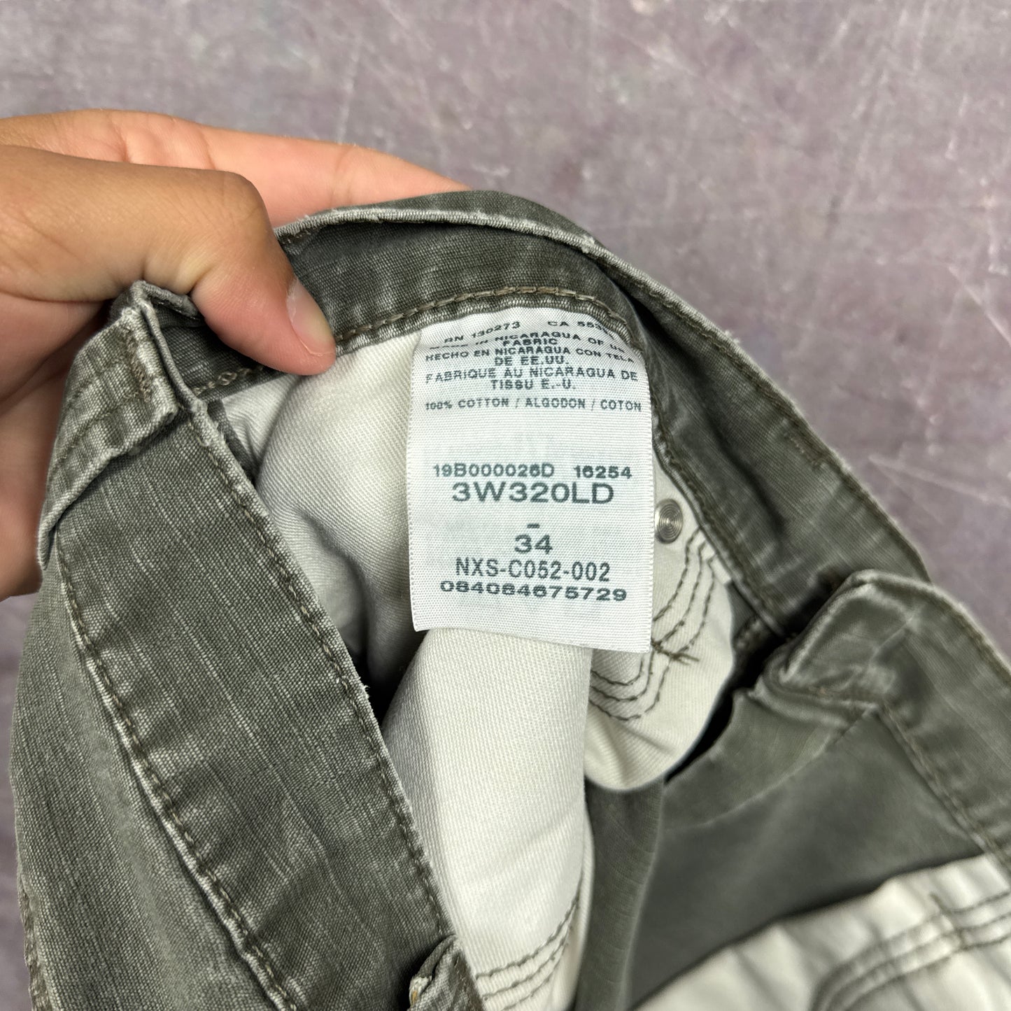 90s Olive Green Baggy Wrangler Riggs Carpenter Work Shorts 35x9.5 2759