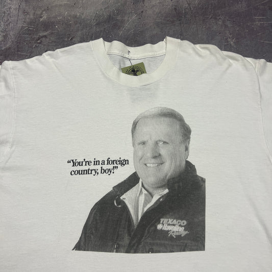 90s White Ricky Rudd You're in a Foreign Country, Boy Nascar Graphic Shirt XL AT40