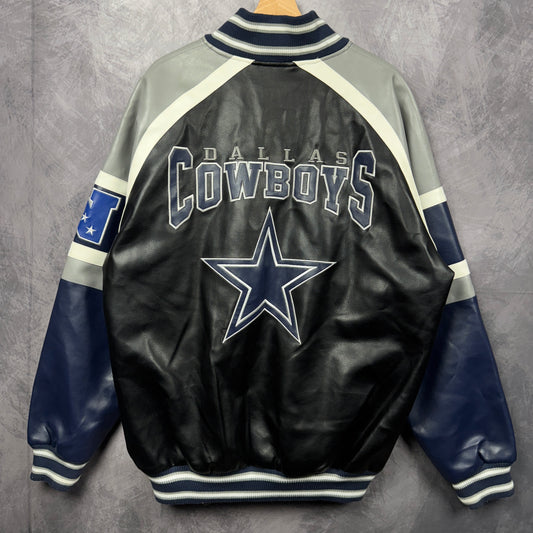 00s Black Dallas Cowboys Leather Jacket 4095