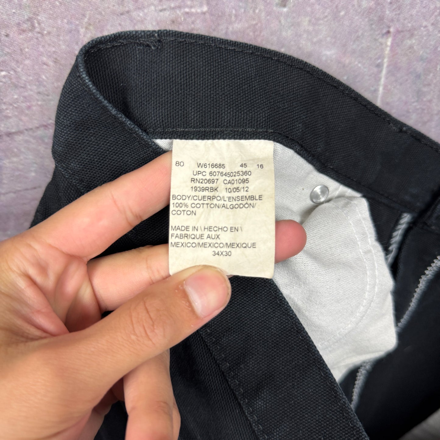 Early 00s Black Dickies Carpenter Work Pants 35x30.5 2433