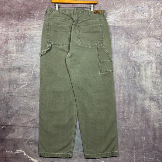 90s Green RedHead Baggy Carpenter Work Pants 35x29.5 2080