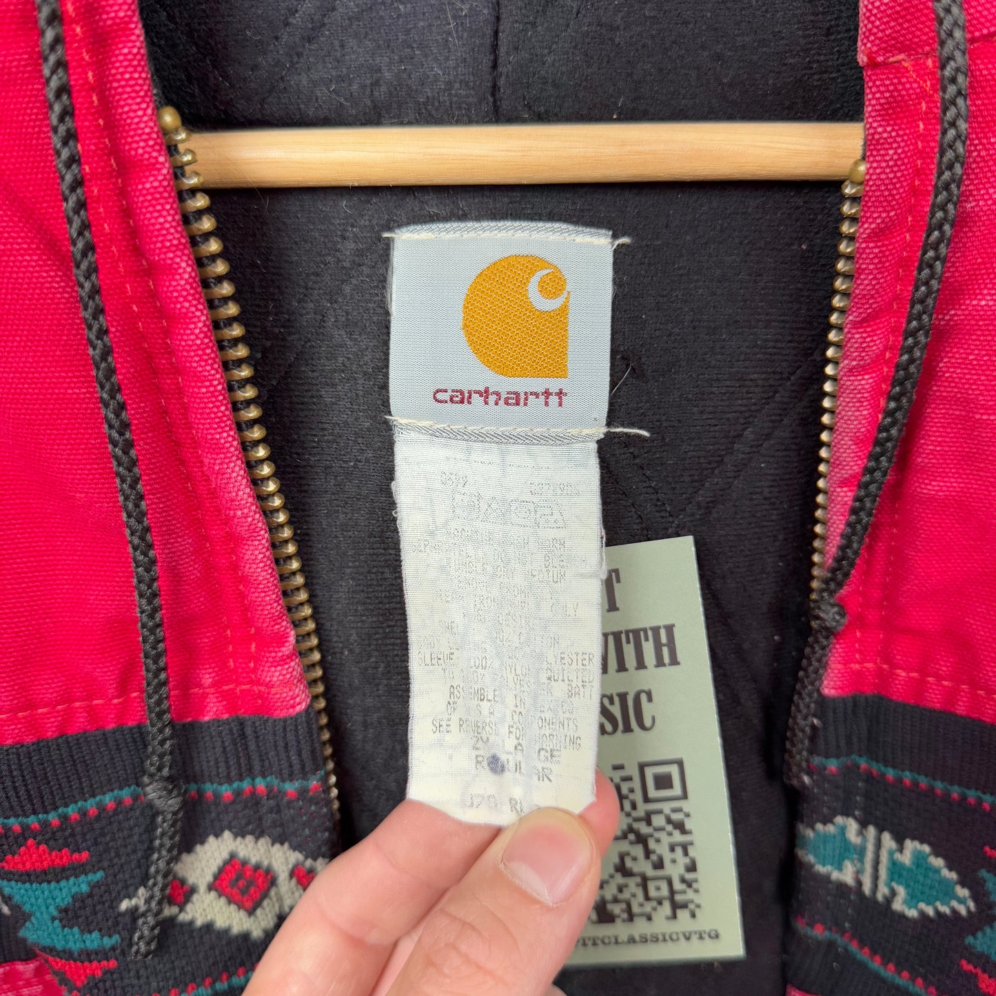 90s Red Carhartt Aztec Jacket 4057