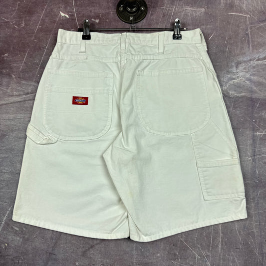 Early 00s White Dickies Painter Baggy Carpenter Work Shorts 29x9 AY19