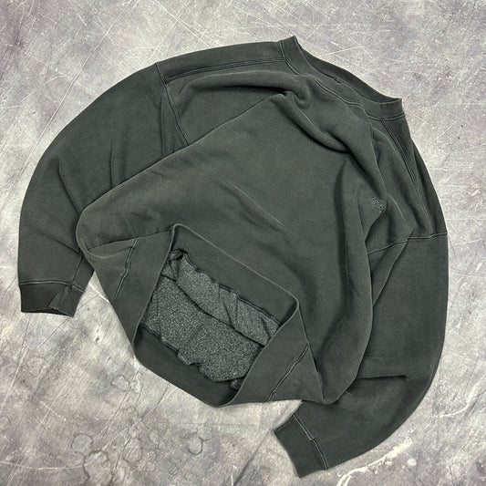 90s Faded Black Levi's Essential Embroidered Logo Crewneck Sweasthirt XL AI79