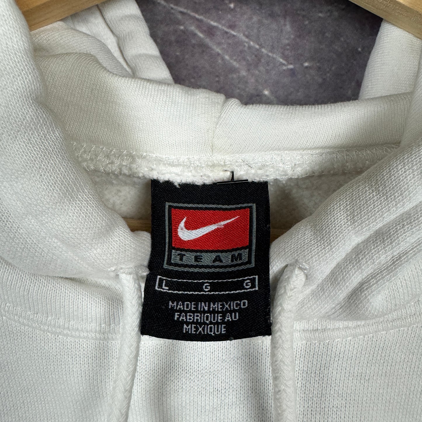 Early 00s White Virginia Cavaliers Nike Center Swoosh Hoodie XL 0016