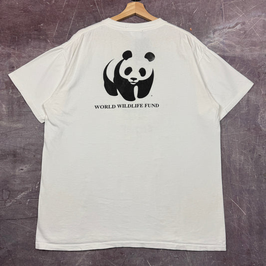 90s White Save The Tiger World Wildlife Fund Graphic Shirt XL 2522