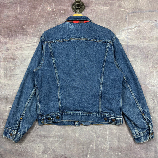 80s Medium Wash Levi’s Red Flannel Lined Type 3 Denim Jacket M 1912
