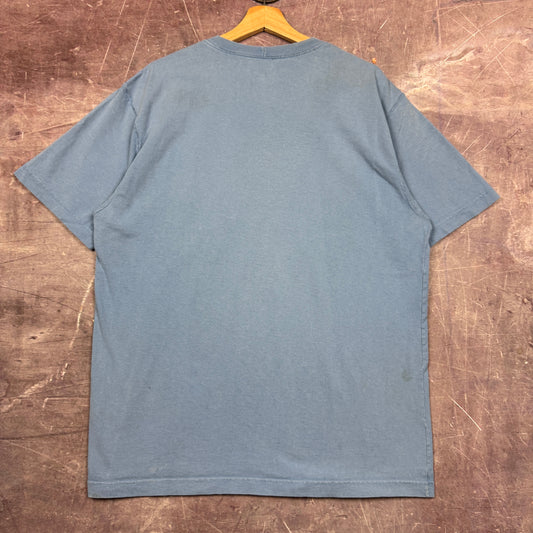 Early 00s Baby Blue Carhartt Essential Pocket Logo Shirt L 2421