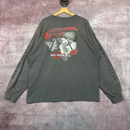 00s Grey Harley Davidson Long Sleeve Shirt 3146