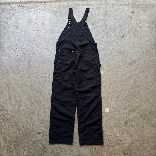 Early 00s Faded Black Carhartt Double Knee Work Overalls 39x32 2498
