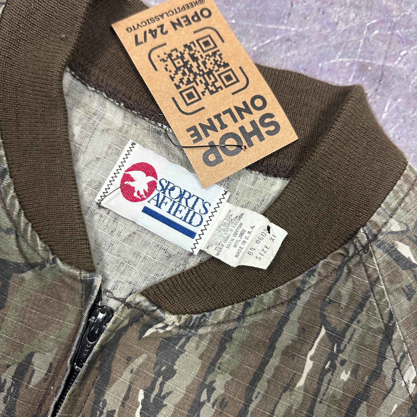 90s Real Tree Camo Lightweight Bomber Jacket Boxy XL AB46