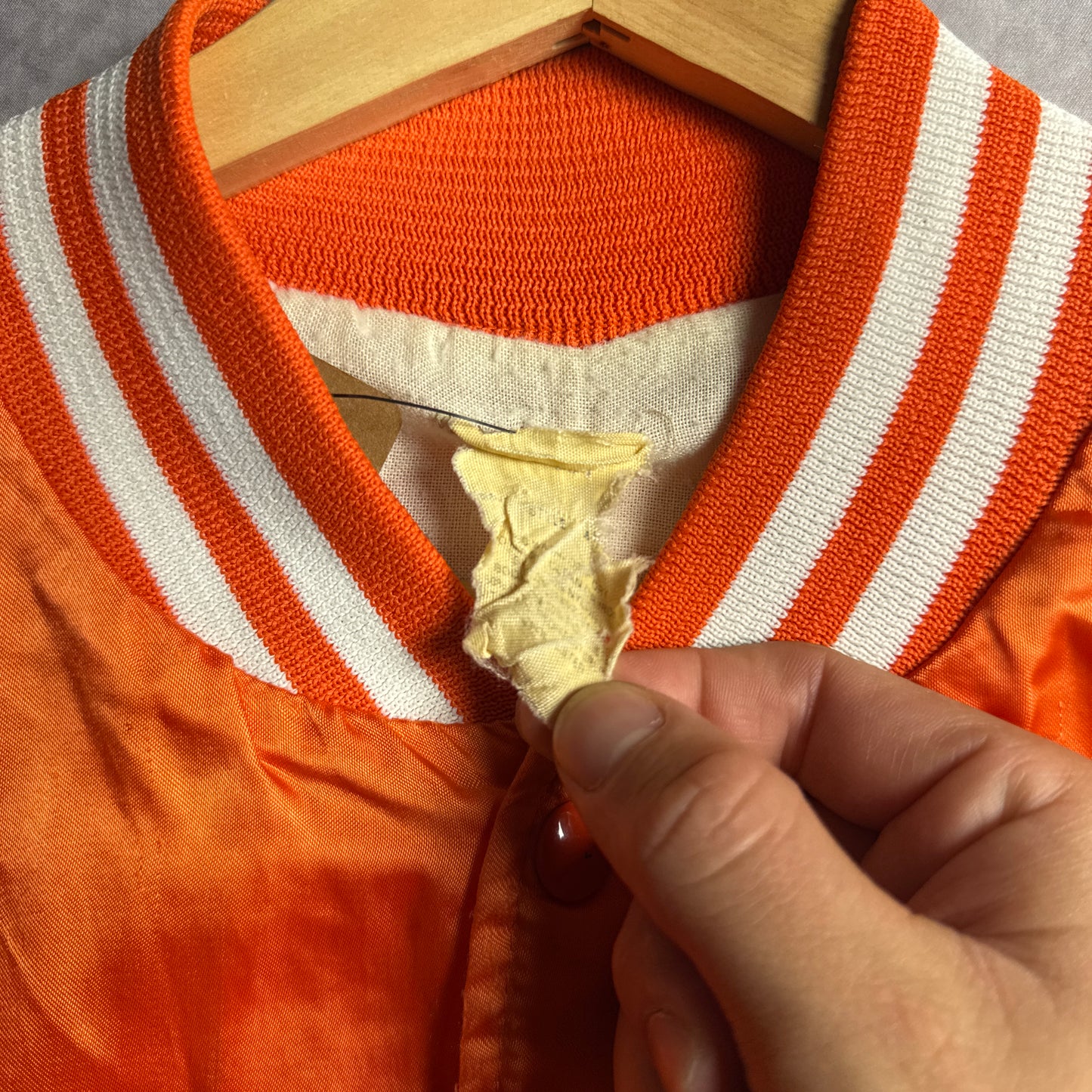 80s Orange Texas Longhorns Satin Bomber Jacket 4466