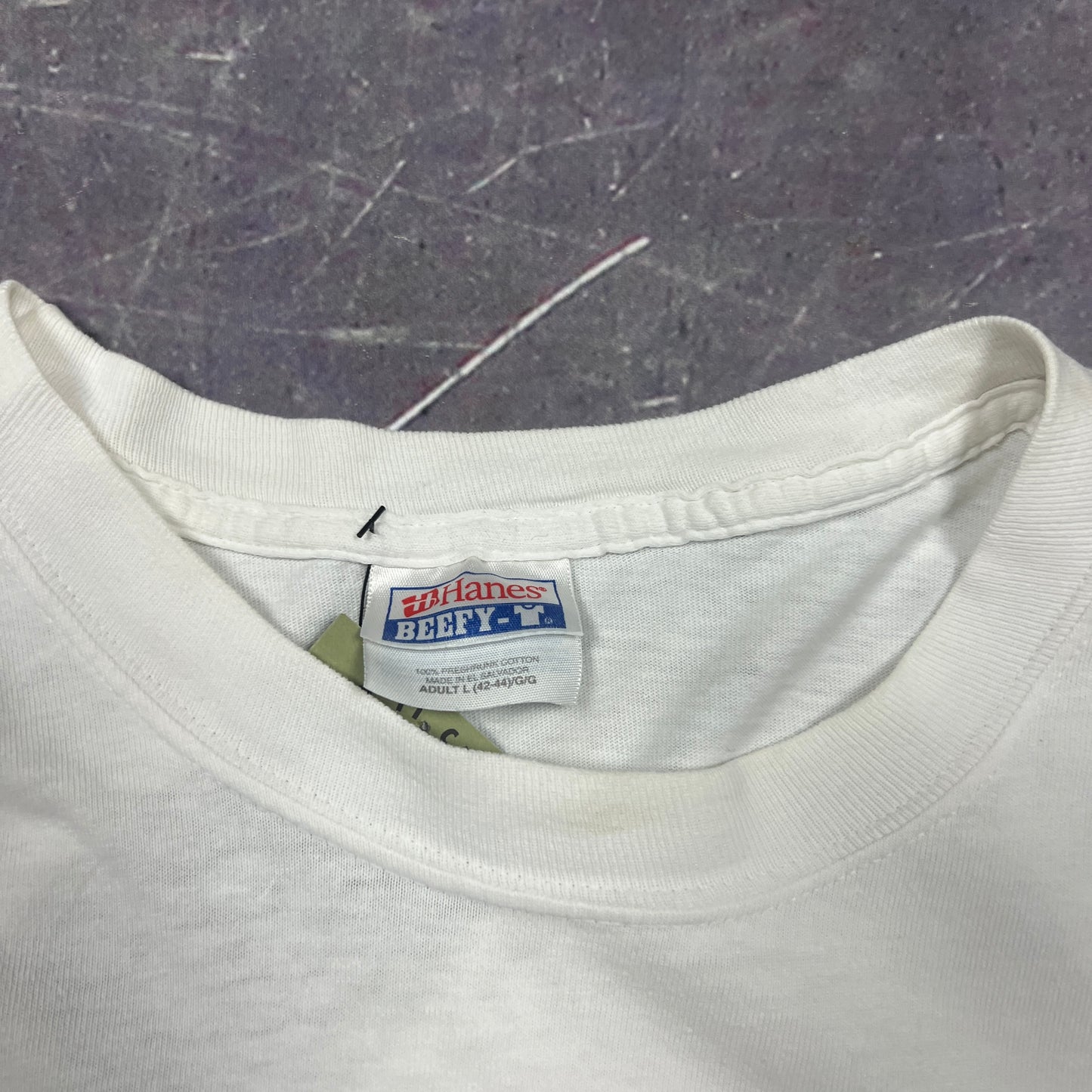 90s White Tanqueray Wrap Around Gin Promo Graphic Shirt L AS73