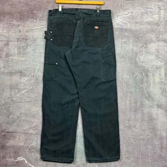 Early 00s Faded Black Dickies Carpenter Work Pants 36x31 2176