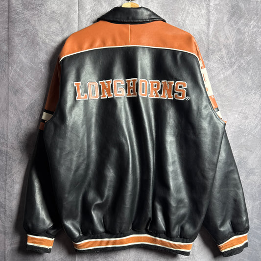 00s Black Texas Longhorns Leather Jacket 4585